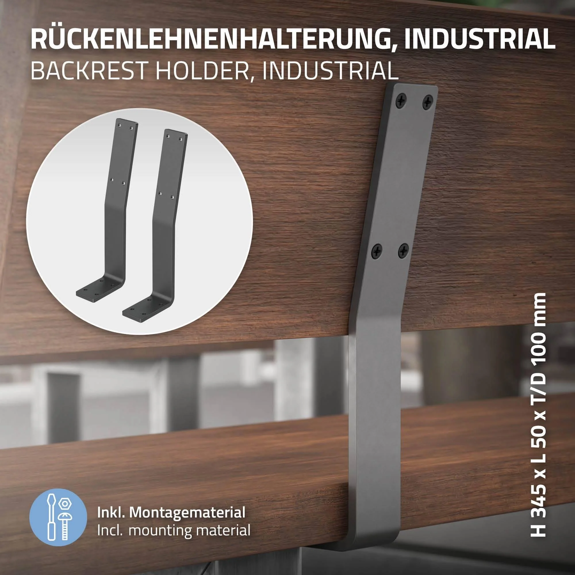 Set van 2 rugleuningbeugels Alex