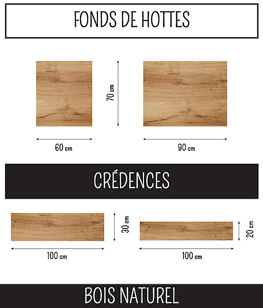 Fond de Hotte EFFET BOIS 60 cm x 70 cm Ma Nouvelle Déco.