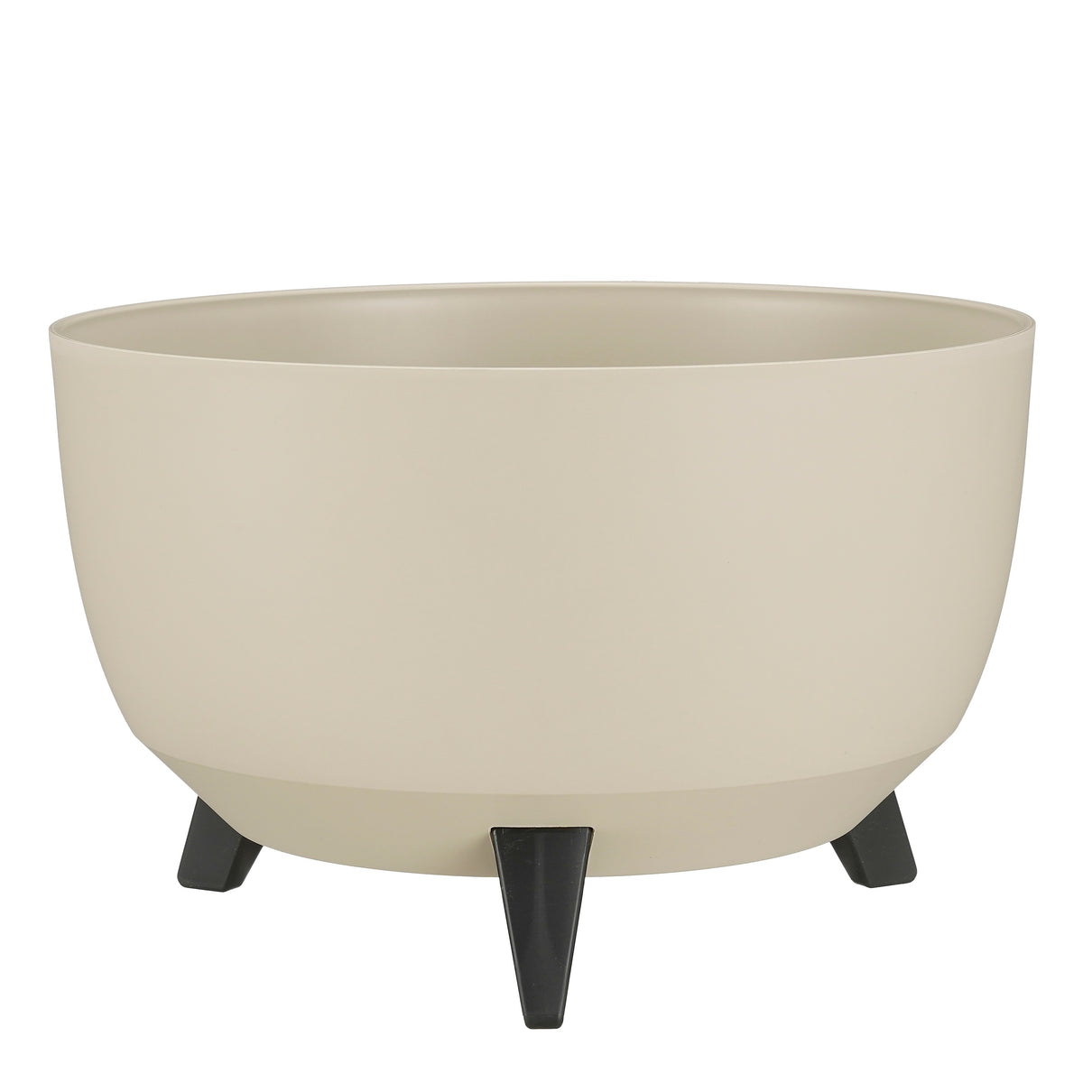 Mica Decorations Doppio Plantenbak op Poten - 20,5 x Ø40 cm - Plantenbakken voor Buiten - Bloembakken voor Balkon - Gerecycled Plastic - Beige