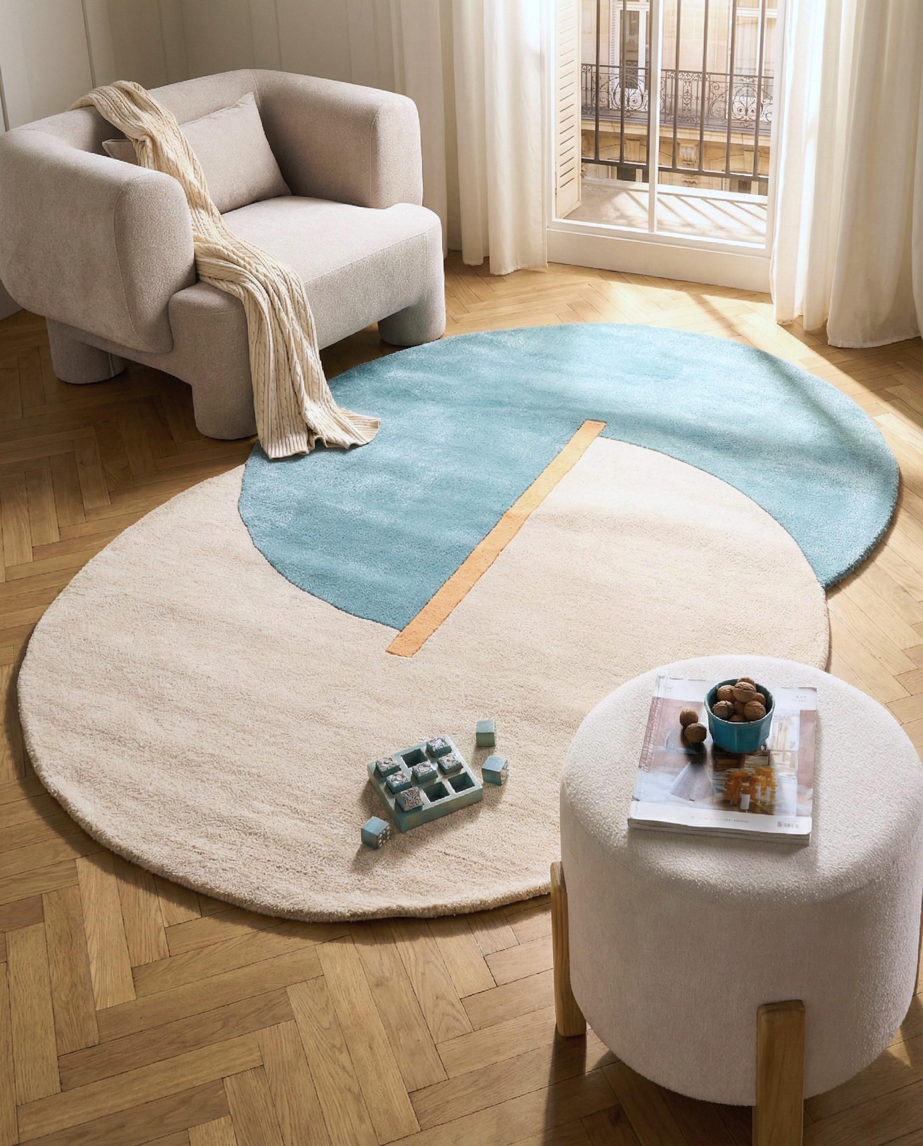 Rug AYUJ Beige/ Blue 160 x 230 cm Viscose