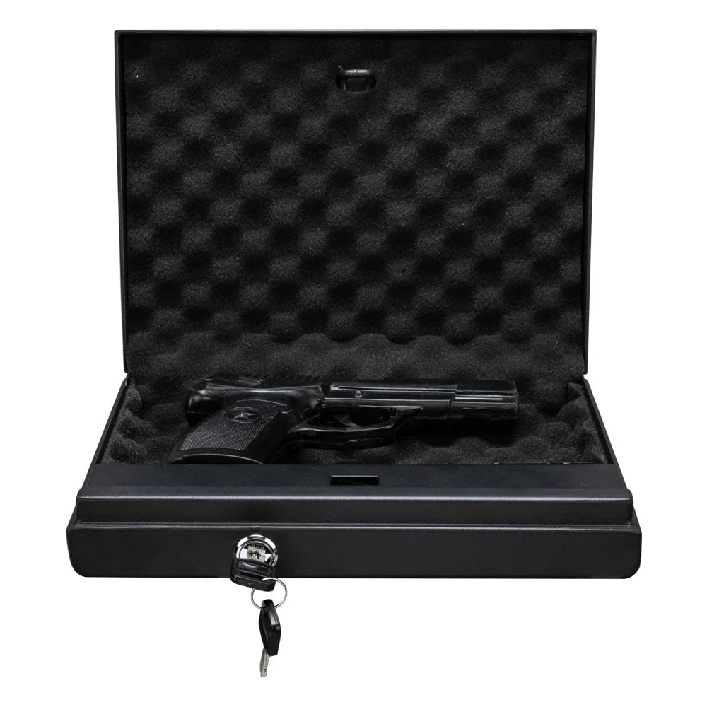 Small Pistol Case Single Capacity Keyboard Lock Gun Safe Box - Black