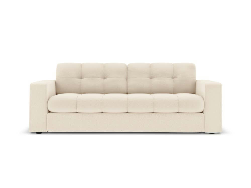 JUSTIN - Canapé 2 places en tissu structuré beige clair