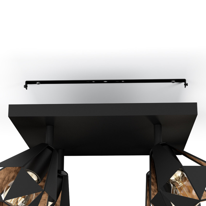 Spot Carlton 7 noir et cuivre E27 4 x 40 W EGLO