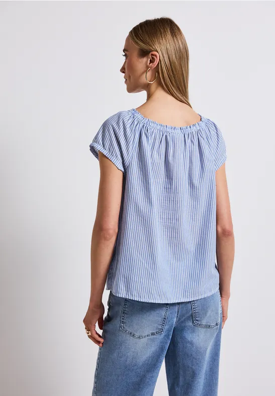 Gestreifte Baumwoll-Bluse