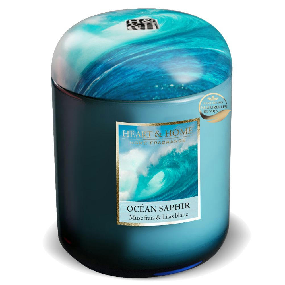 - Grande bougie heart and home océan Saphir