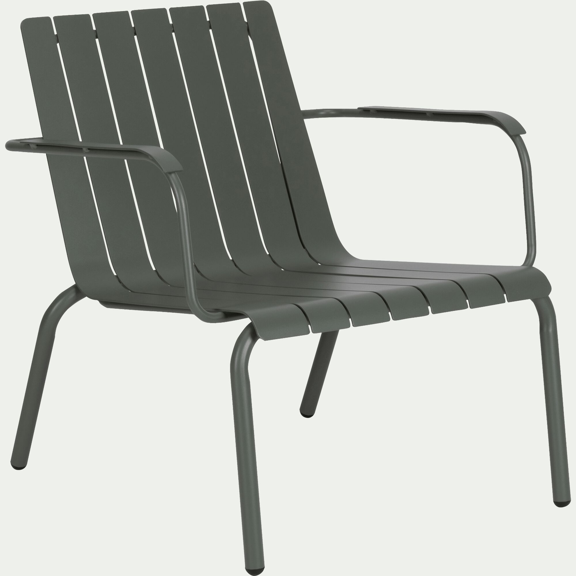 PARADOU - Fauteuil de jardin avec accoudoirs en aluminium - vert cèdre