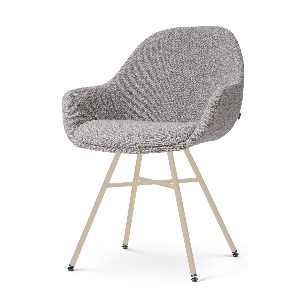 Nolon Noa-Mae eetkamerstoel bouclé taupe - beige onderstel