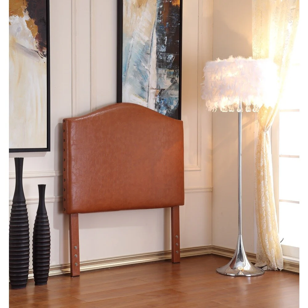 Modern Classy Curved Brown Twin Headboard