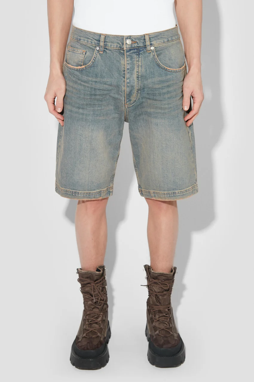 Sunset Wash Baggy Denim Shorts