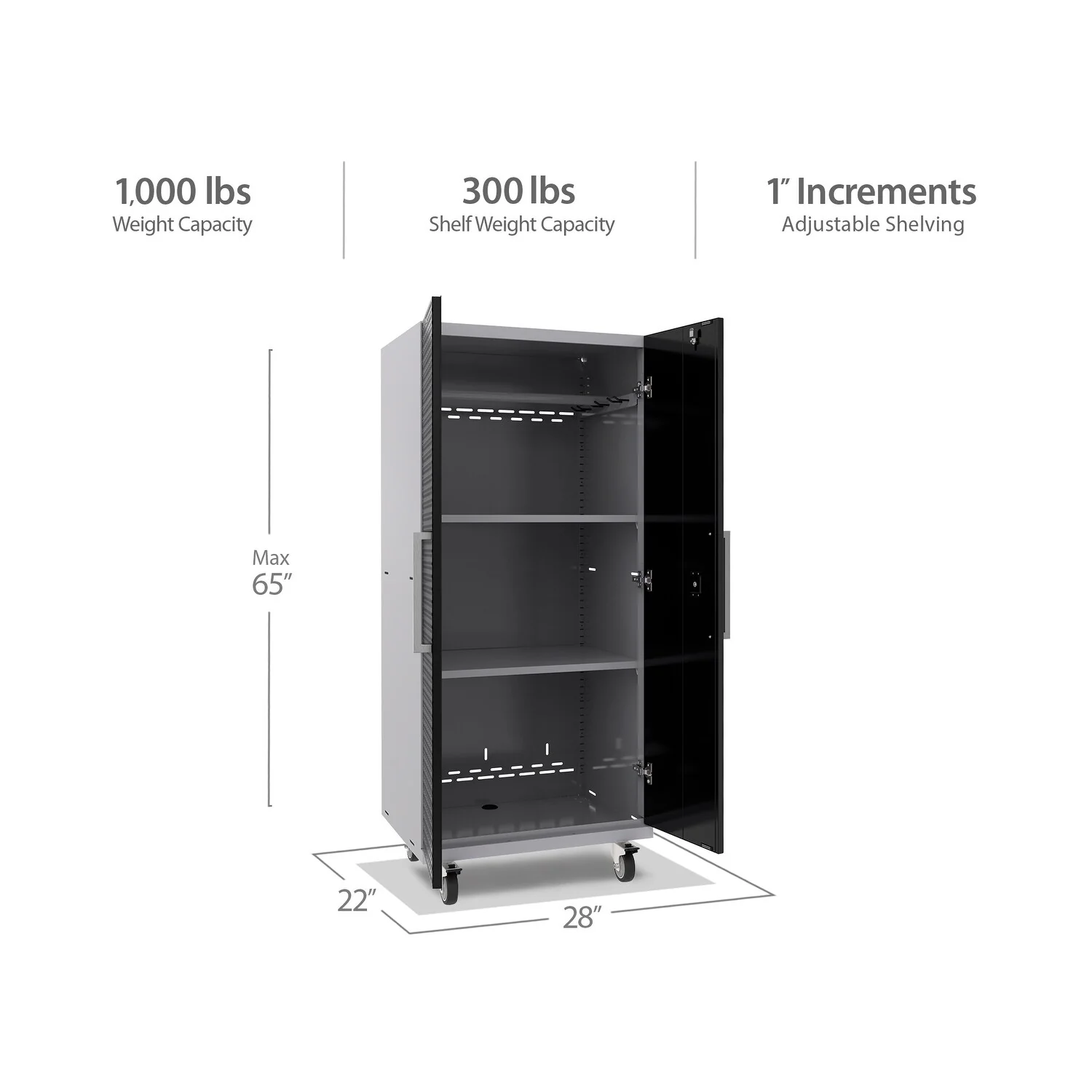 NewAge Products Performance Plus 2.0 Diamond Plate Mobile Locker - Diamond Plate Black