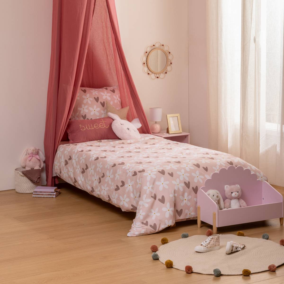 "Billie" printed children's bedding set 2 pieces, 140x200 cm, Purple