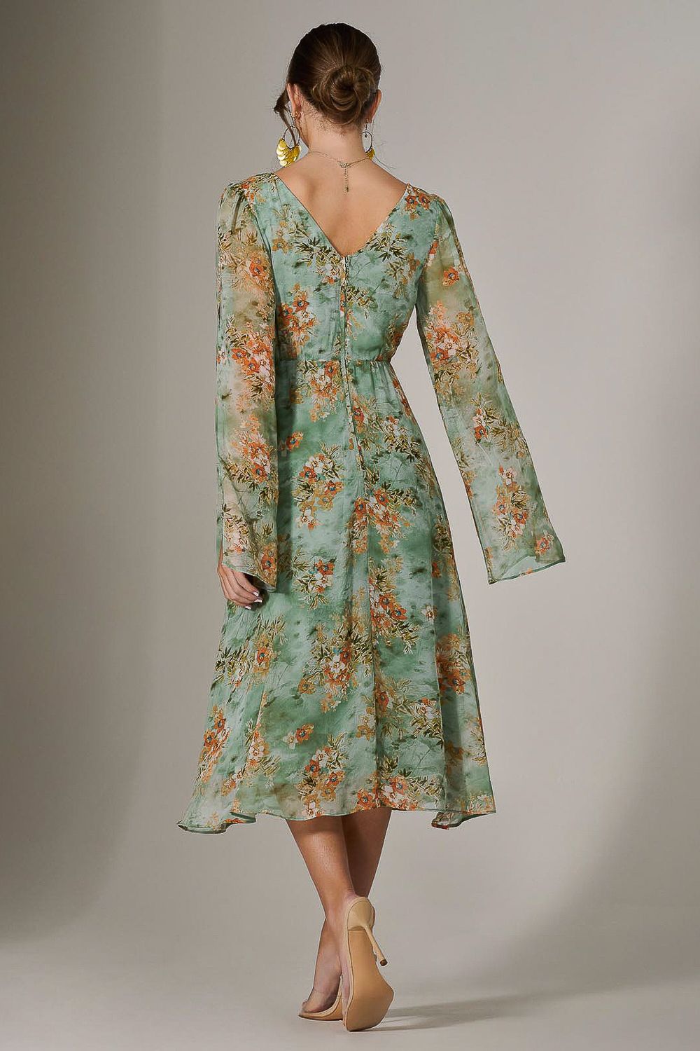 Jolie Moi Chiffon Split Sleeve Midaxi Dress