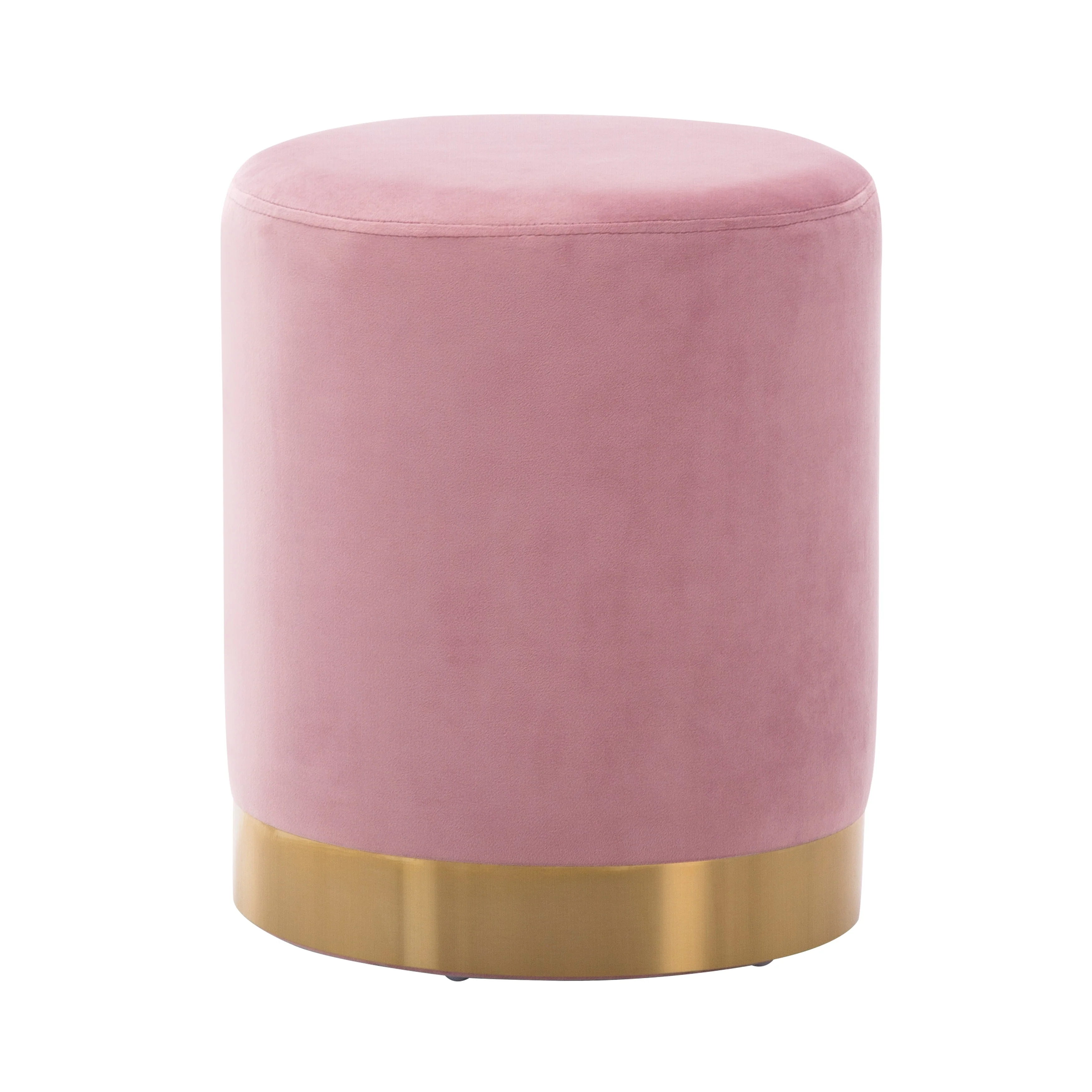 Small Round Velvet Ottoman Upholstered Foot Stool