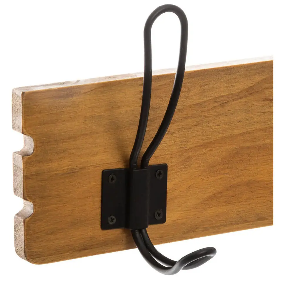 5Five Kapstok rek wand/muur - lichtbruin - 5 ophanghaken - B64 cm