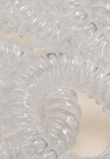 Womens 8pk White Spiral Plastic Hair Ties
