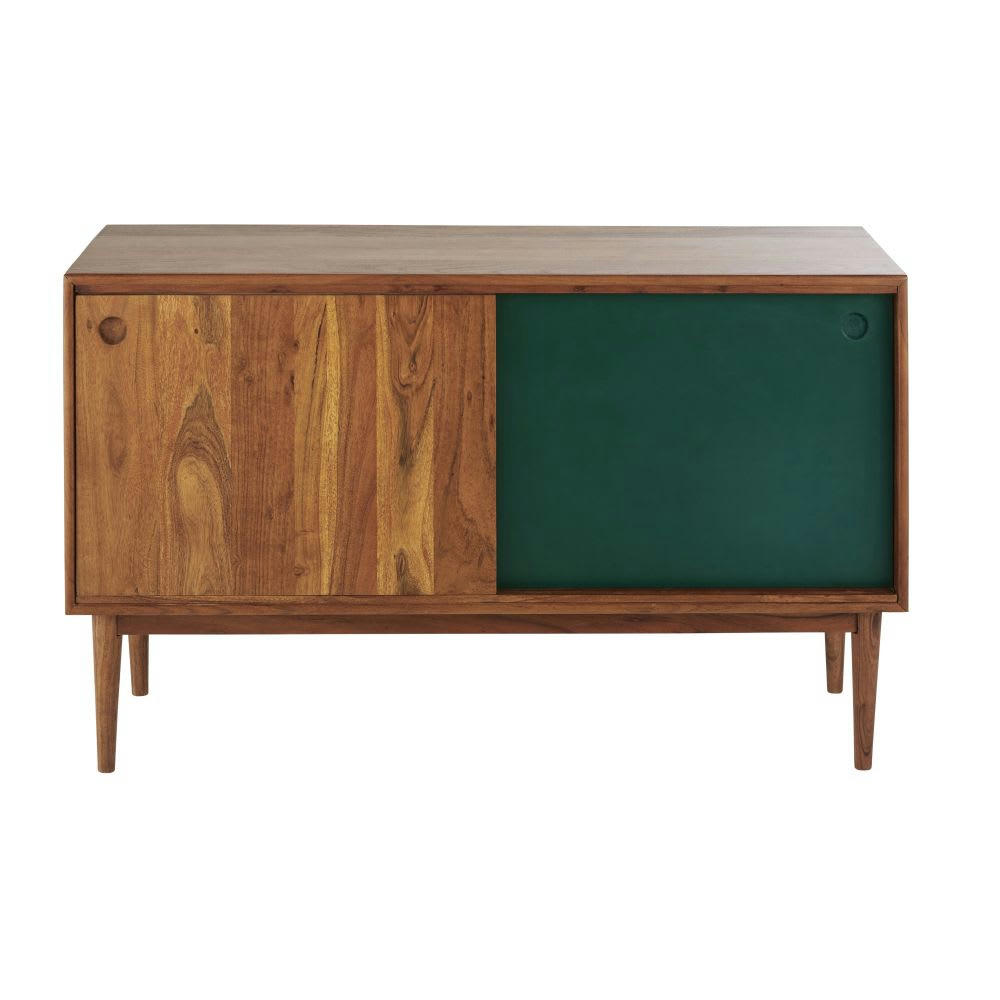 Ikat - Buffet 2 portes vert sapin et marron