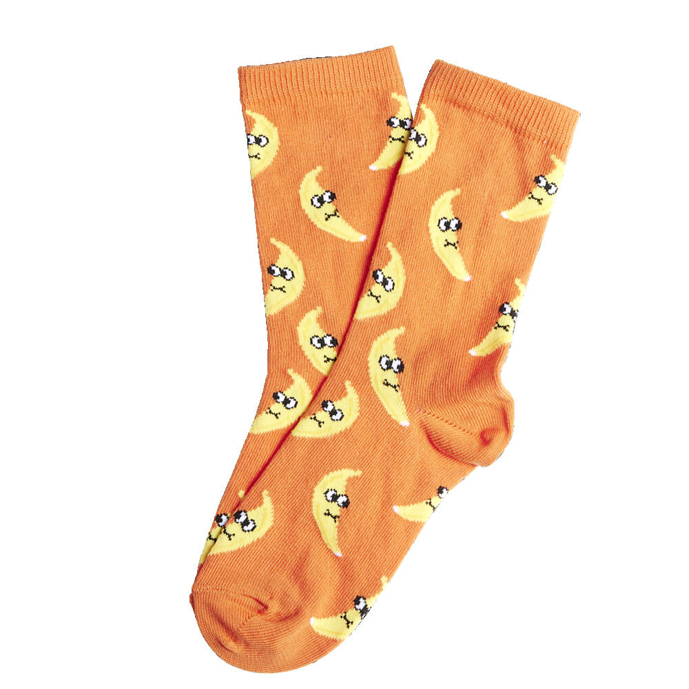 Chaussettes garçon orange motifs bananes T26/35