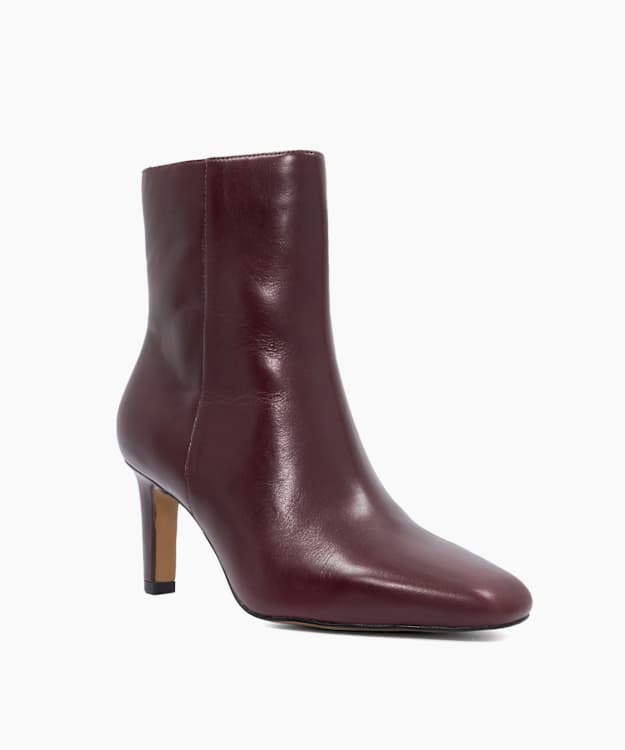 Ovation Burgundy - Leather Heeled Ankle Boots