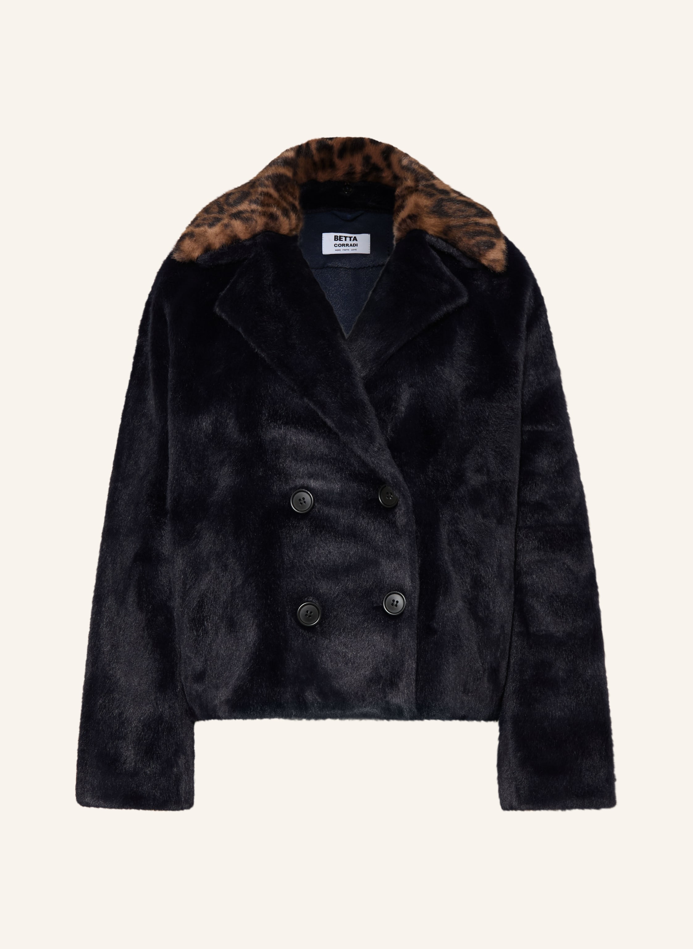 BETTA CORRADI Kunstfell-Jacke mit abnehmbarem Kragen