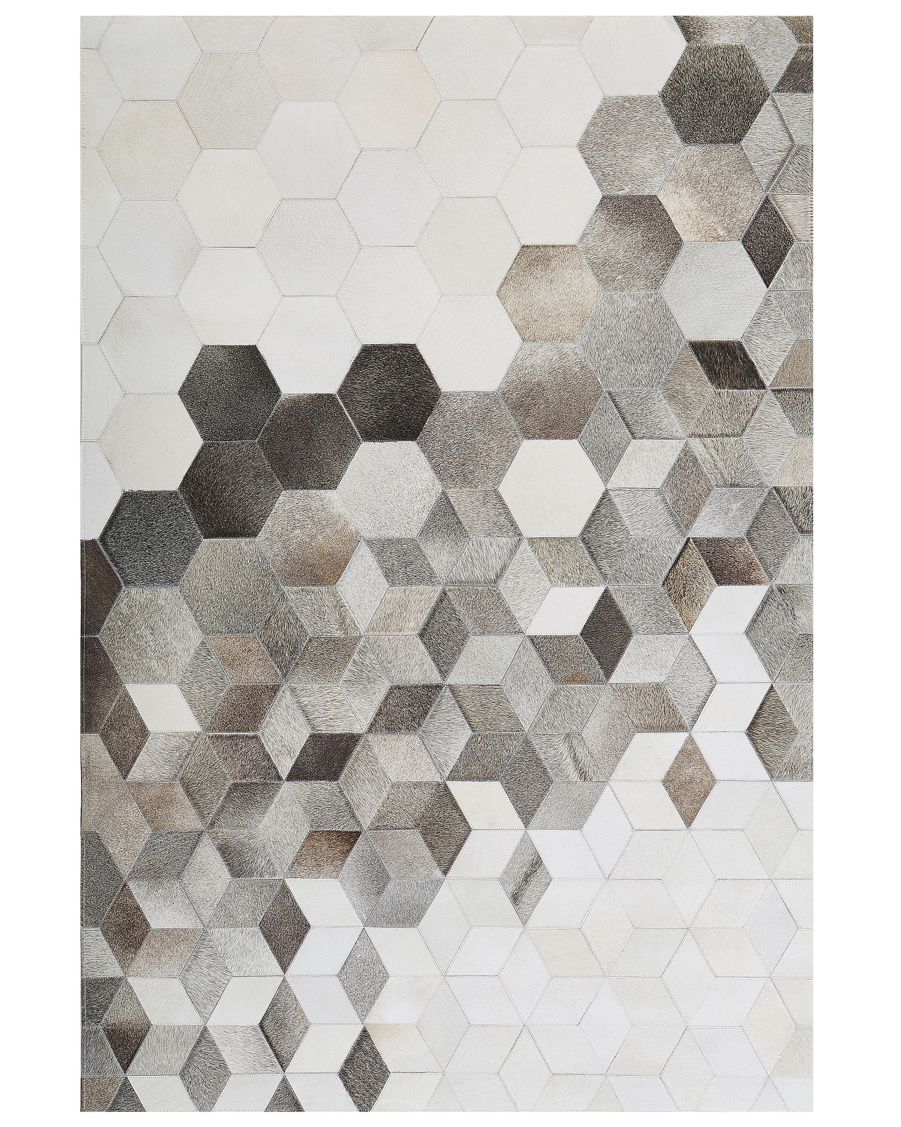 Rug SASON Grey 140 x 200 cm Leather