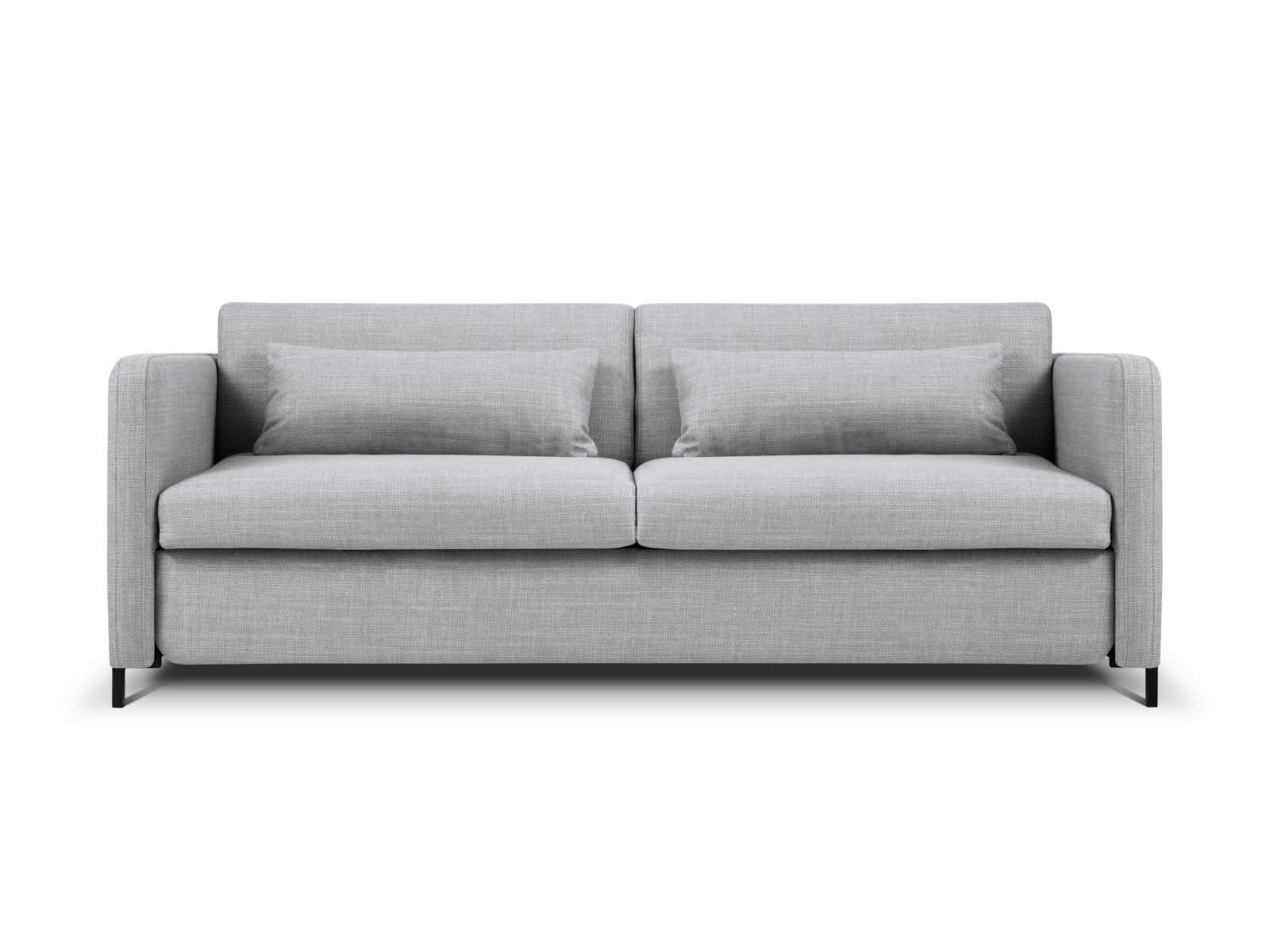 YANIS - Canapé Convertible 3 places en Tissu Structurel Gris Clair
