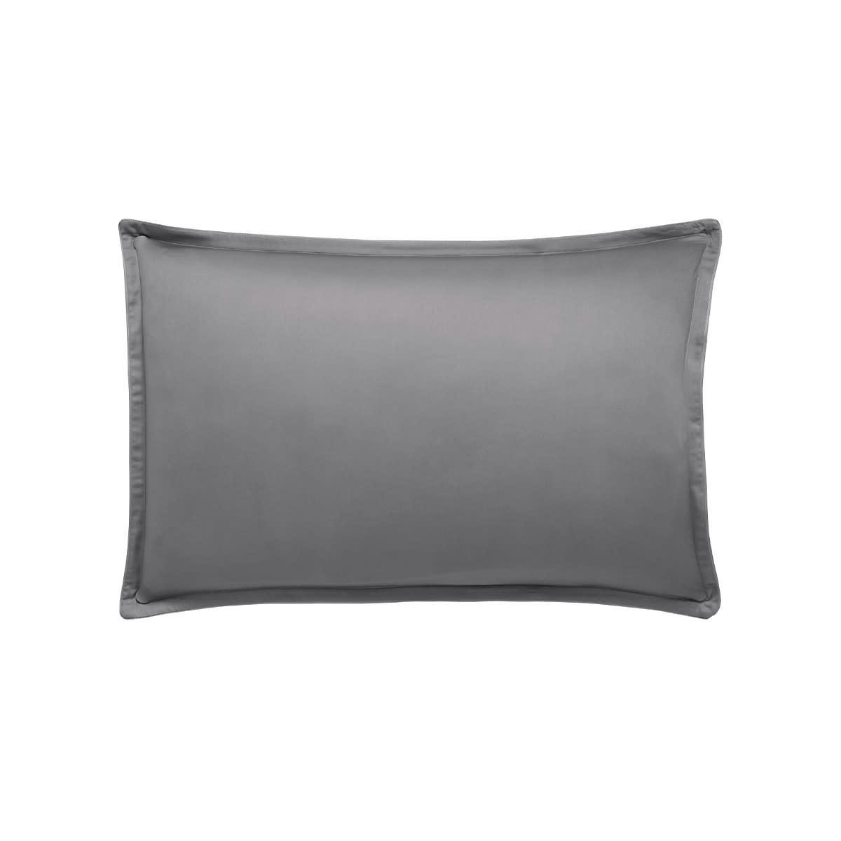 TEOPHILE - Taie d'oreiller en satin de coton gris 50x75