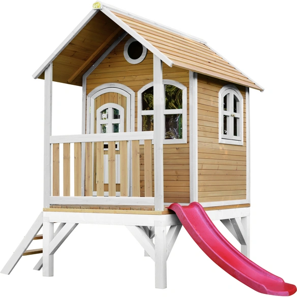 Kinderspielhaus »Tom«, BxHxT: 287 x 231 x 191 cm, Holz, braun/weiß/rot