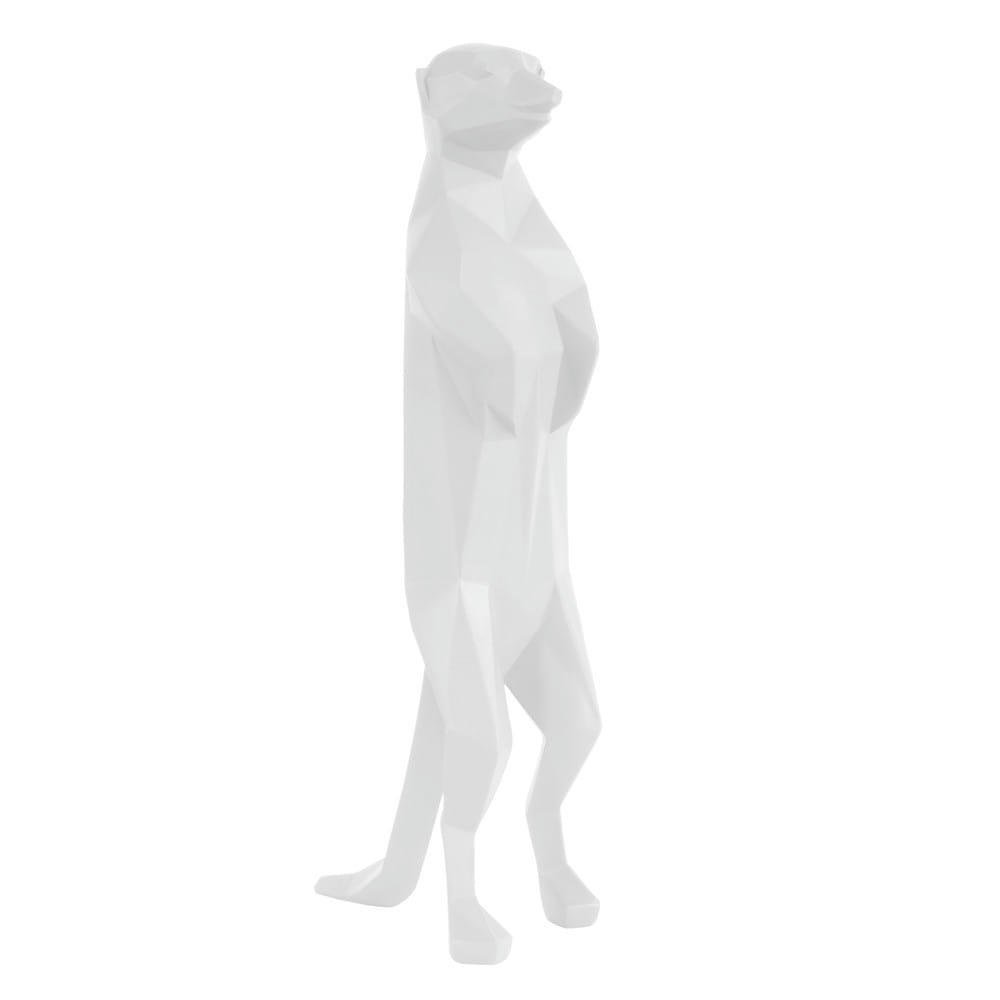 SURICATE - Statue origami blanche suricate H31,7cm