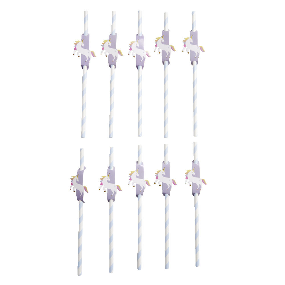 Paille décor fée licorne x10