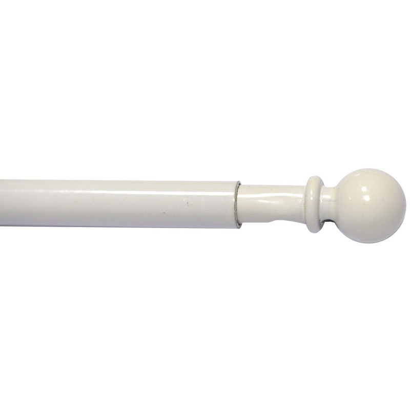 Tringle pour voilage Ø 7 mm extensible avec embout Boule blanc brillant 60 à 100 cm MOBOIS