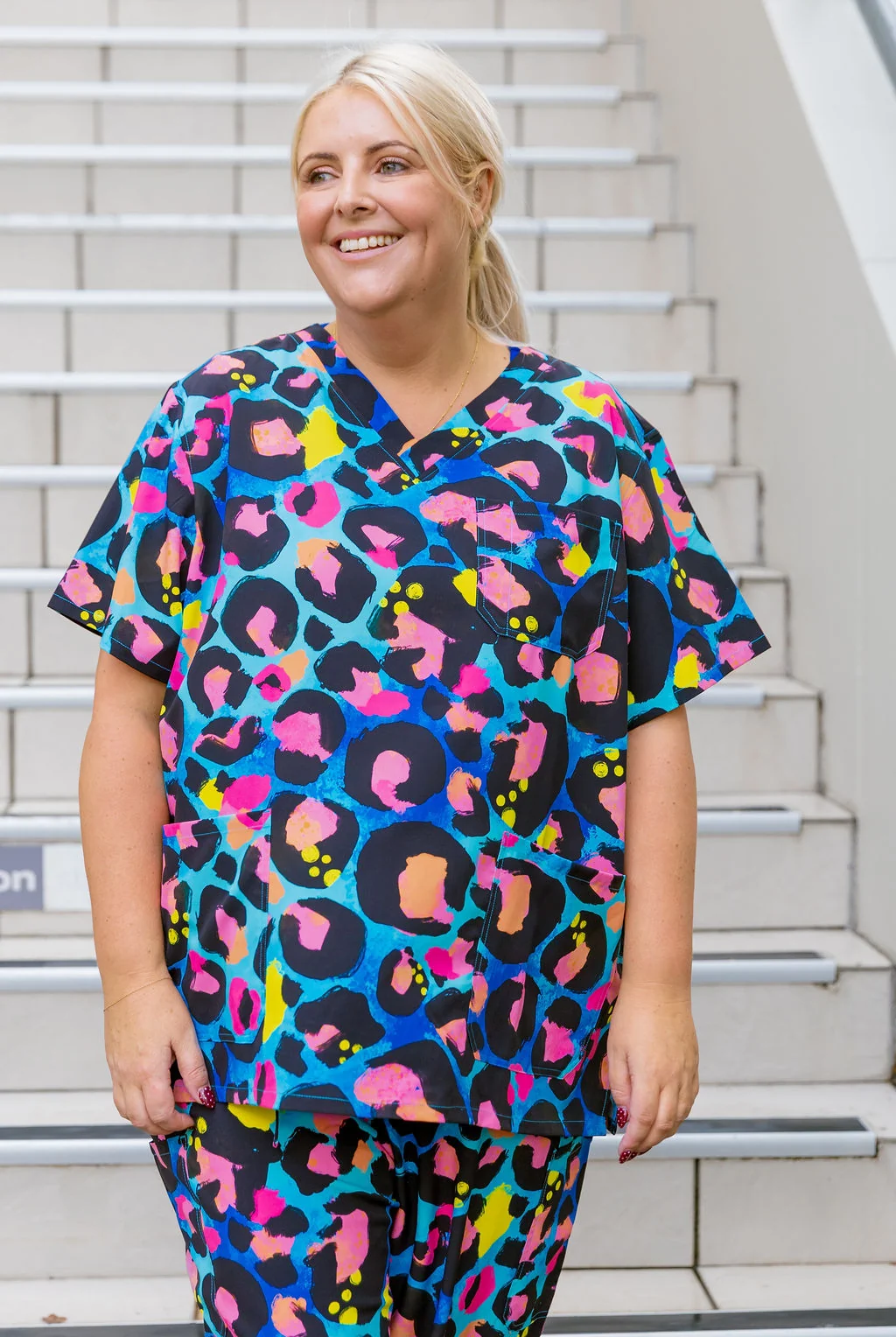 Jazz Scrubs in Kasey Leopard by Kasey Rainbow