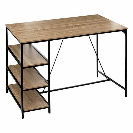 STOLIK BAROWY Aliaj Z 3 PÓŁKAMI efekt drewna 140x80x103 cm
