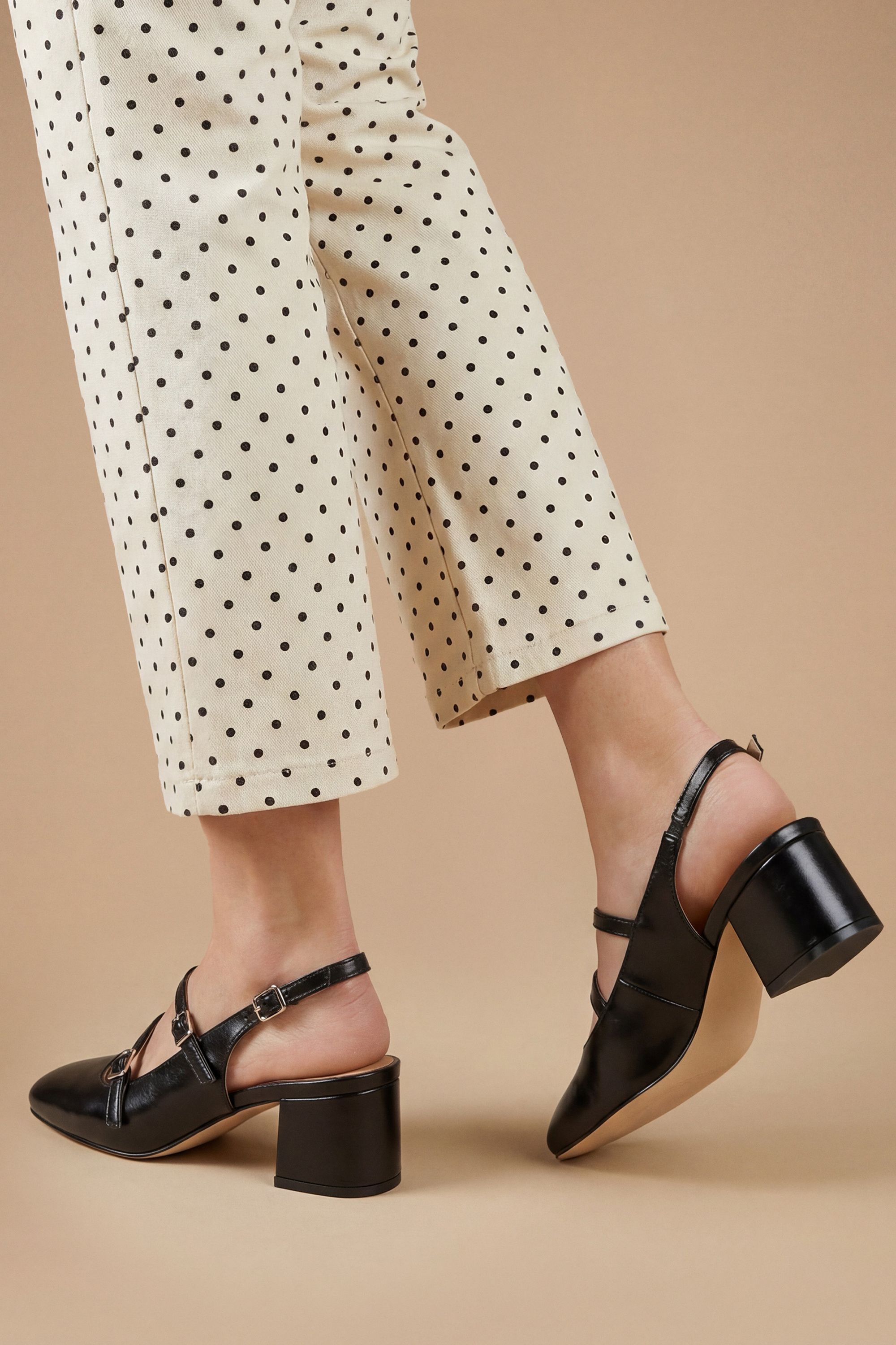 Oasis Tara Faux Leather Slingback Mary Jane Flats