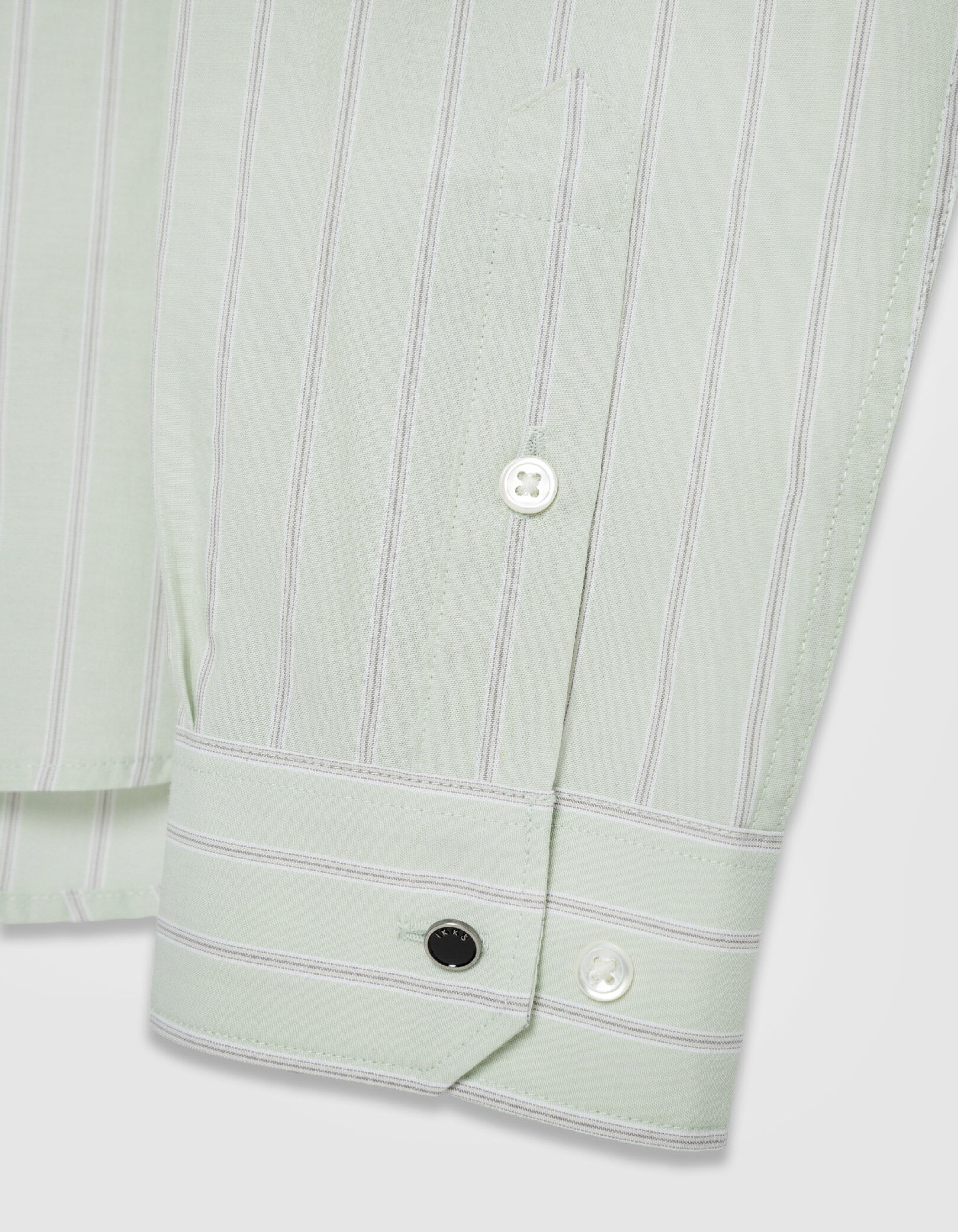 Chemise regular verte coton bio motif rayures Homme