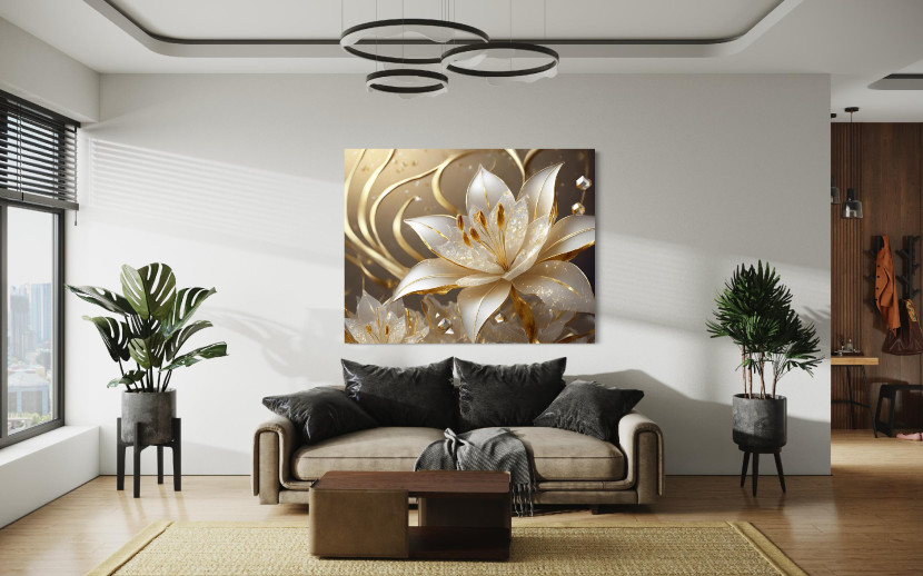 Feeby Obraz na płótnie, Kwitnący kwiat Glamour 60x40