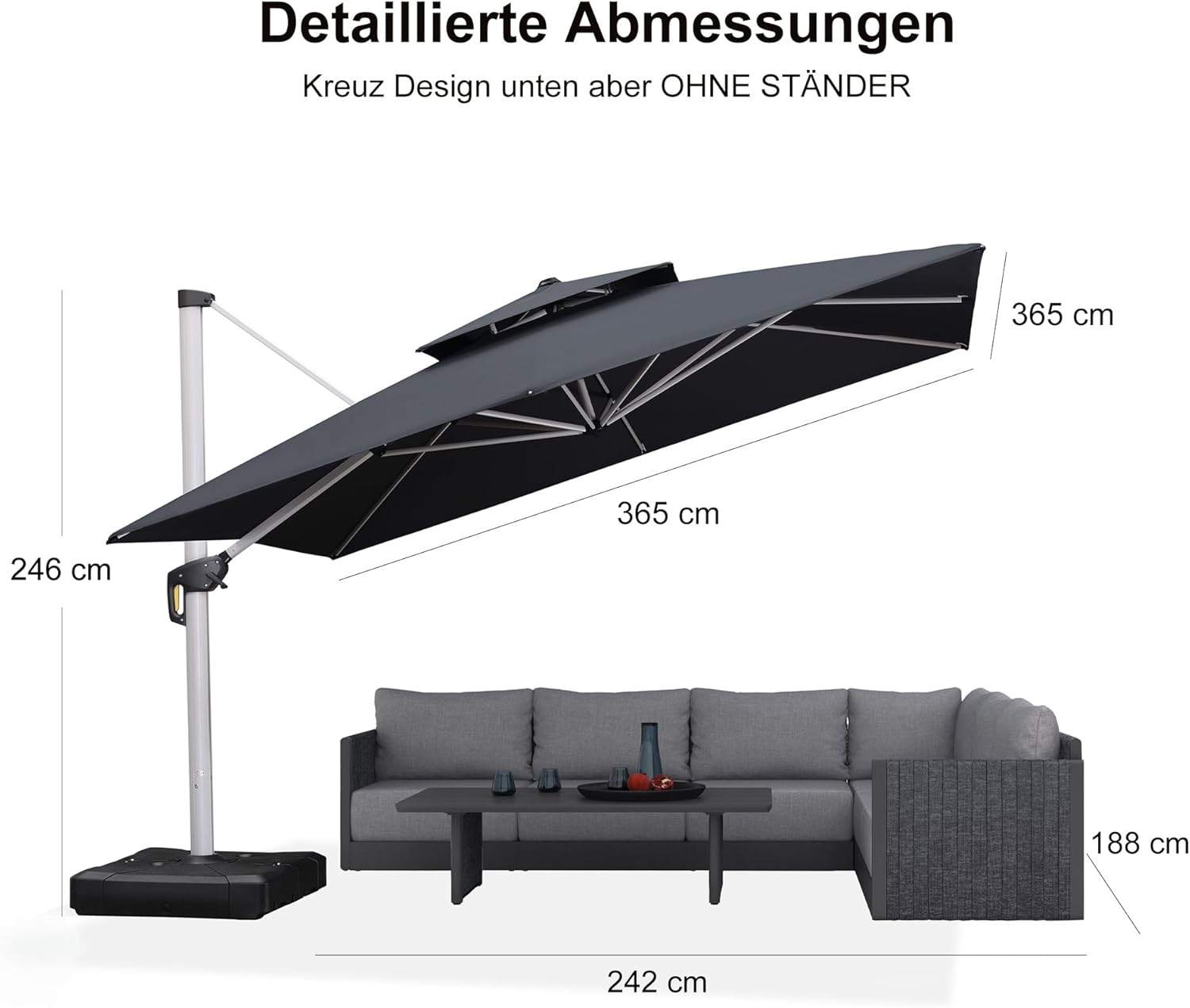 PURPLE LEAF Rectangular Parasol