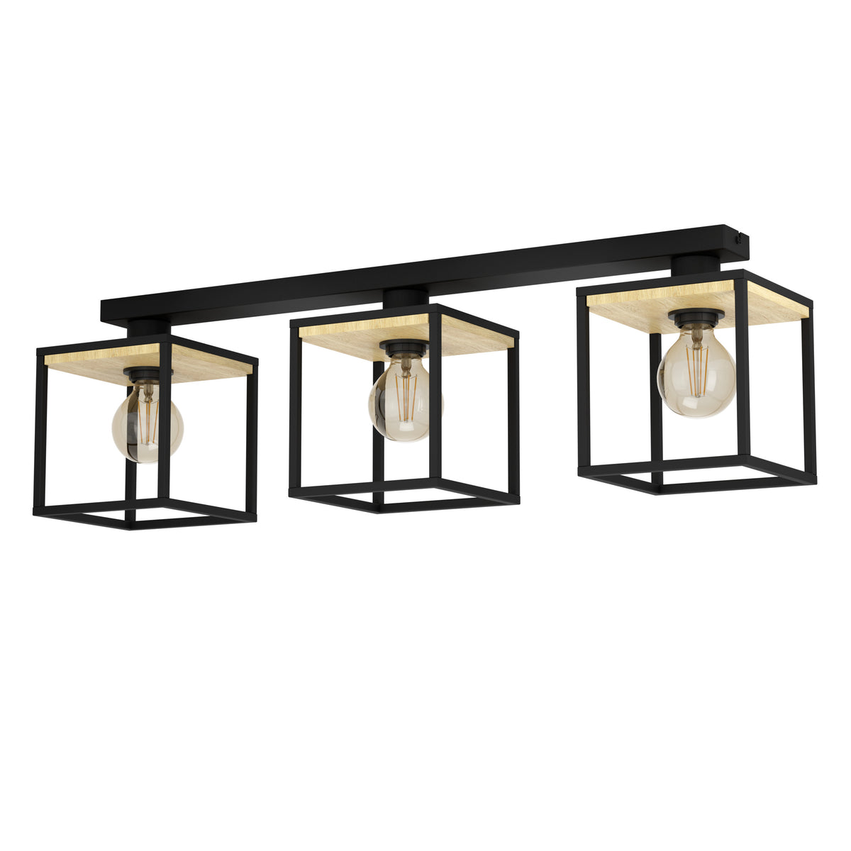 EGLO plafondlamp Libertad - e27 - 86 cm - zwart/bruin
