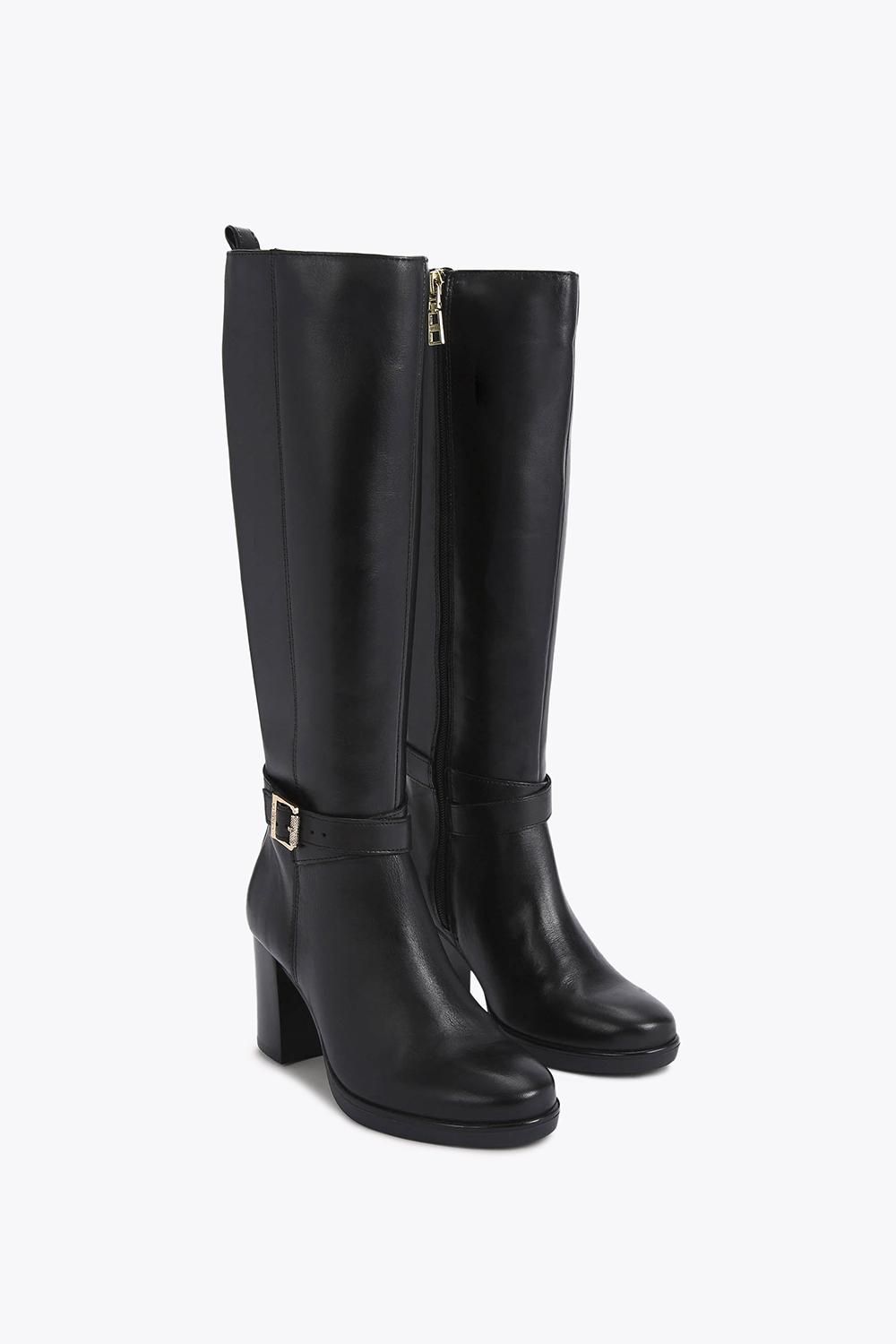 Carvela Silver Knee Wide Fit' Leather Boots