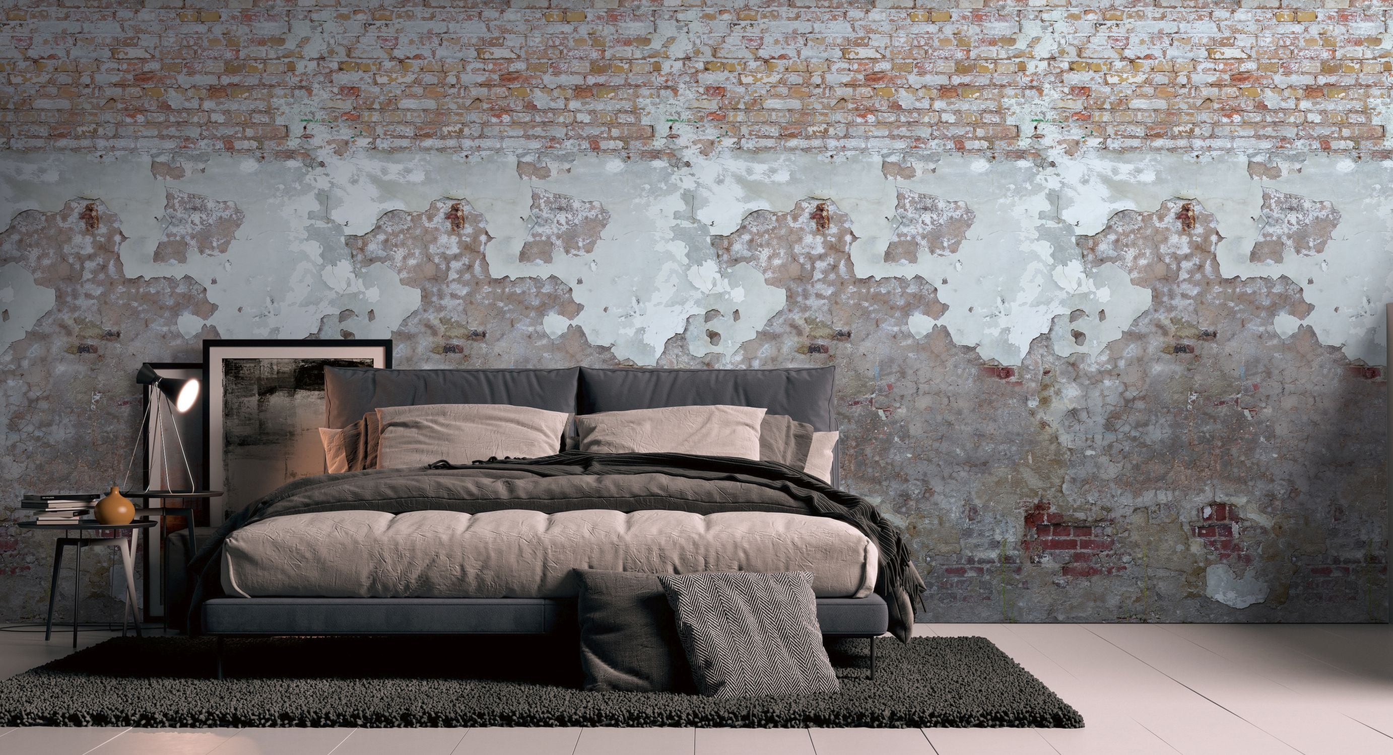 Livingwalls fotobehang steen grijs, beige, rood en crème - 159 x 280 cm - AS-392341