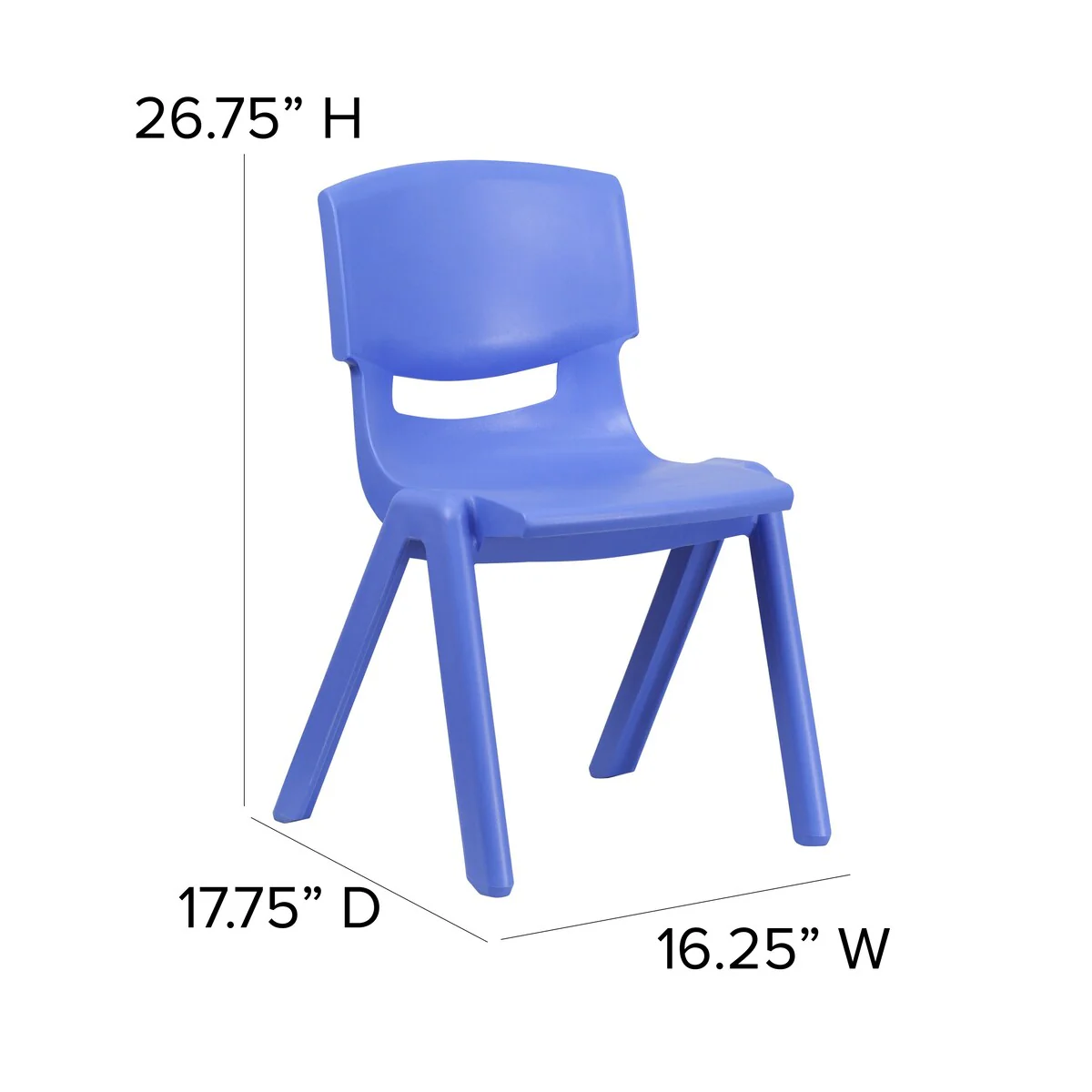 2 Pack Plastic Stackable School Chair with 15.5H Seat