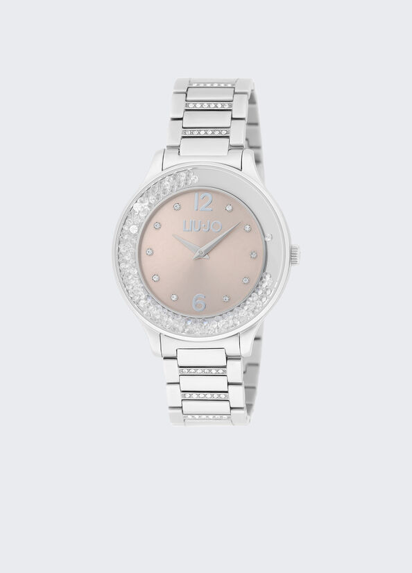 Orologio in acciaio con brill