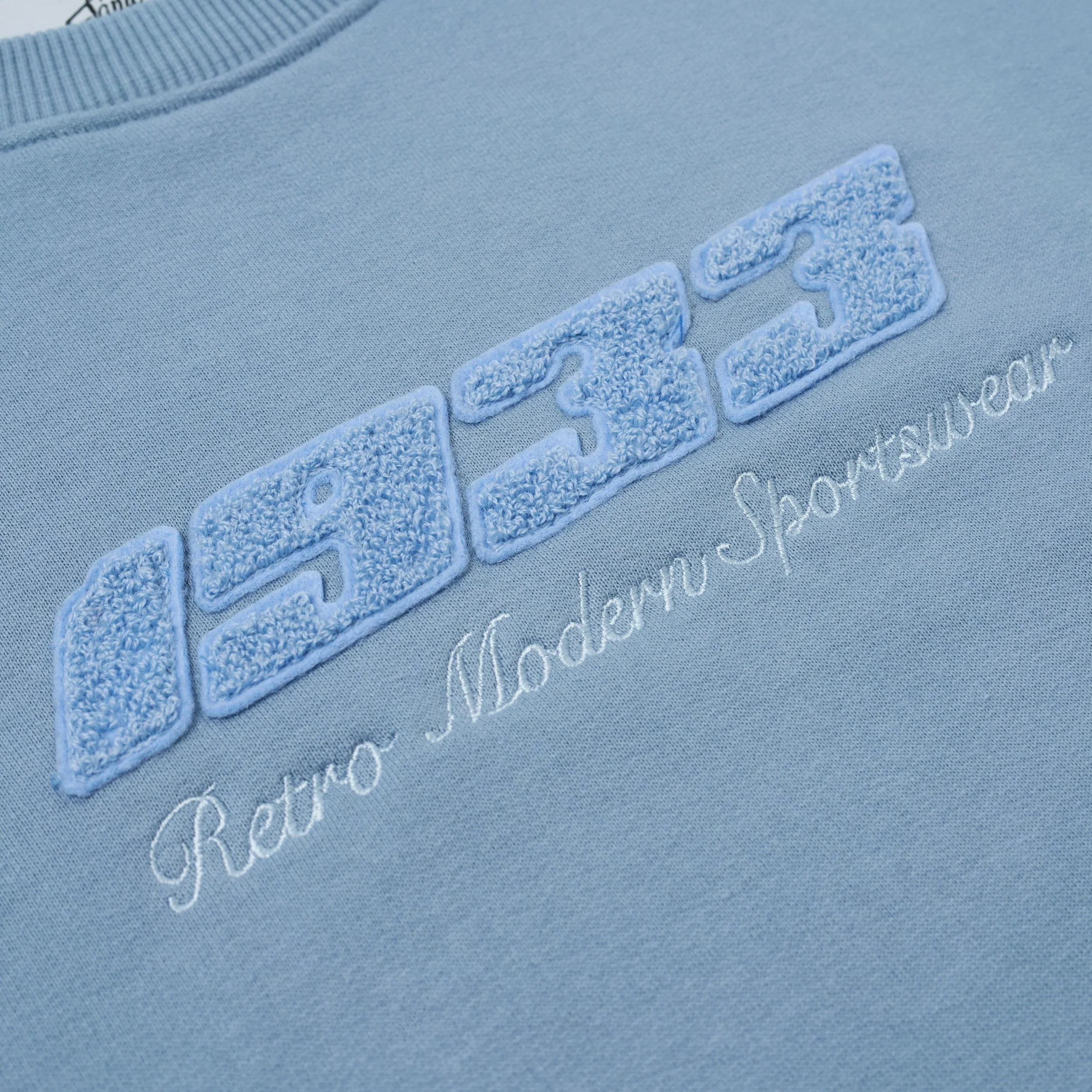Sanjo Retro Sportswear Mono Sweater // Sky
