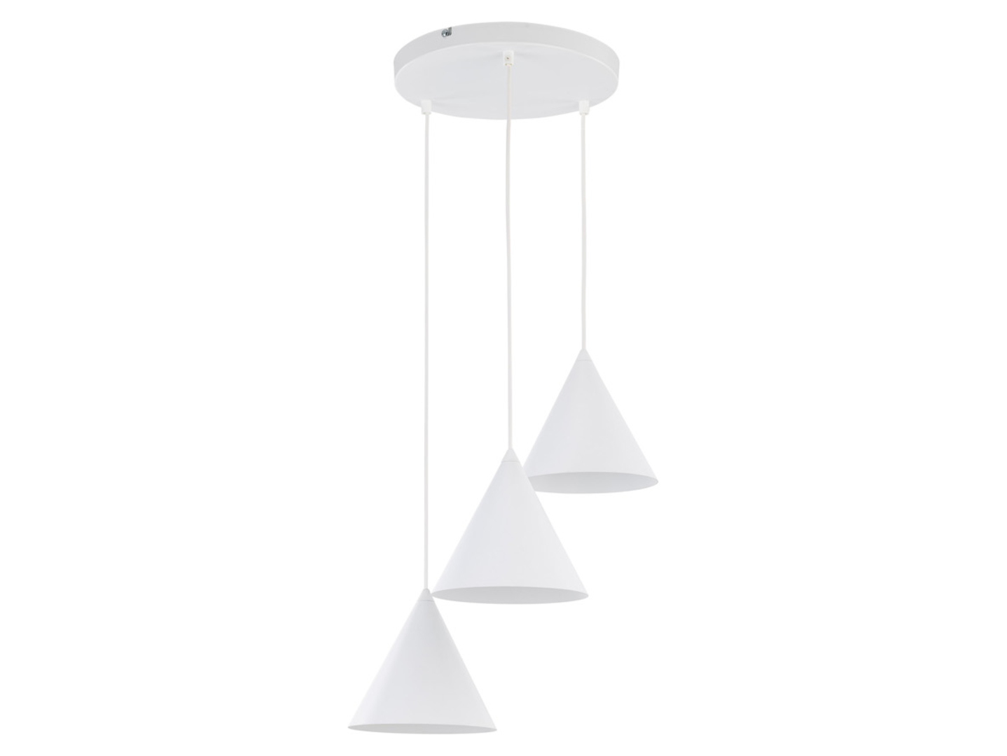 Lampa wisząca Cono White 3-punktowa 42 cm metalowa biała