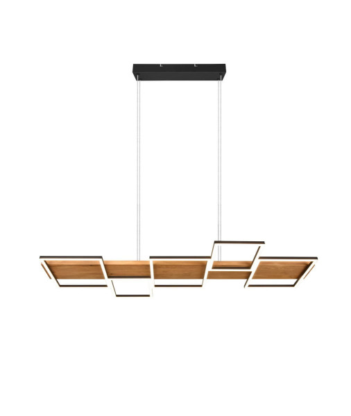 Lampa wisząca HARPER ciemne drewno-czarna LED 5x42W Ciepła biel 5700lm Trio