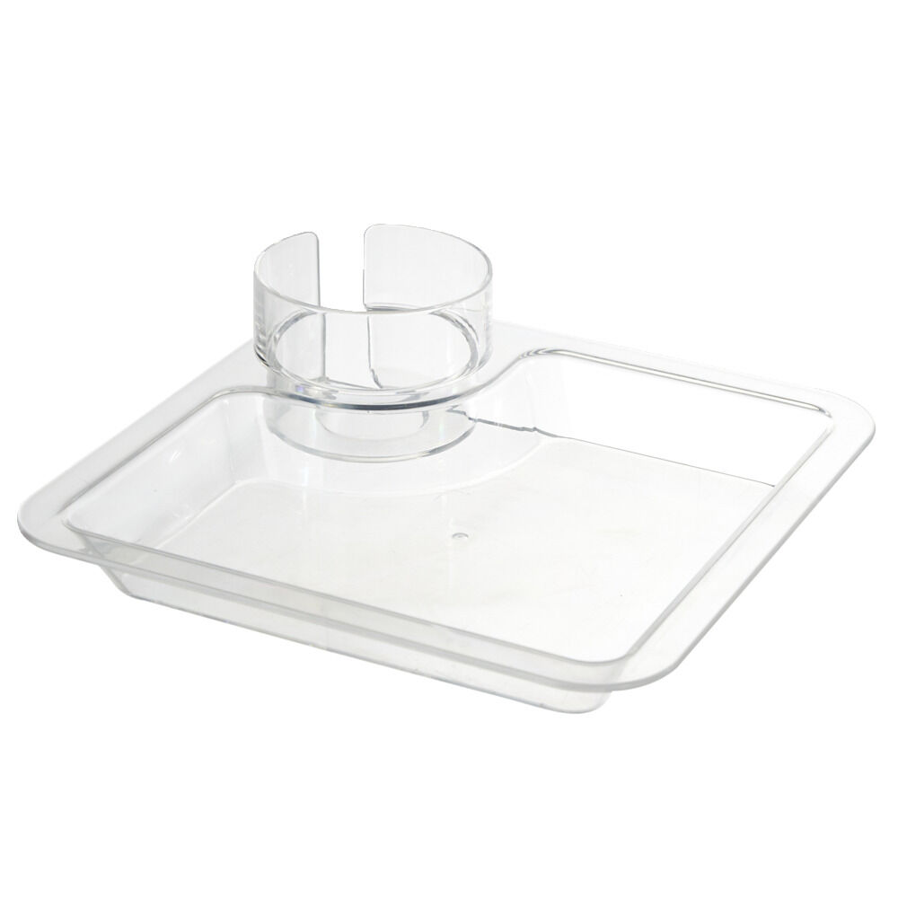 Plateau repas carré transparent avec compartiments 20x20cm
