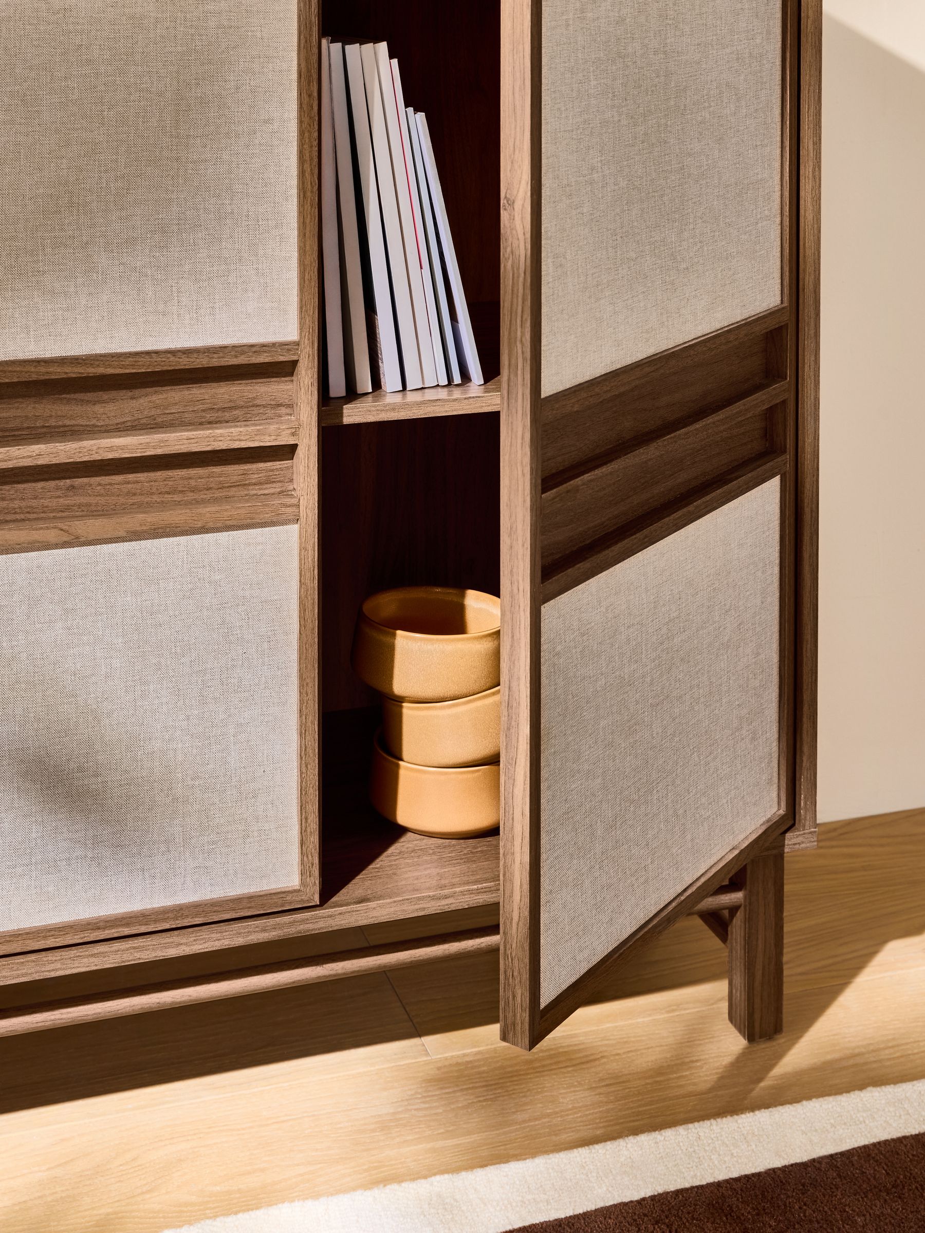 Almelo Tall Large Sideboard in Dark Wood Effect