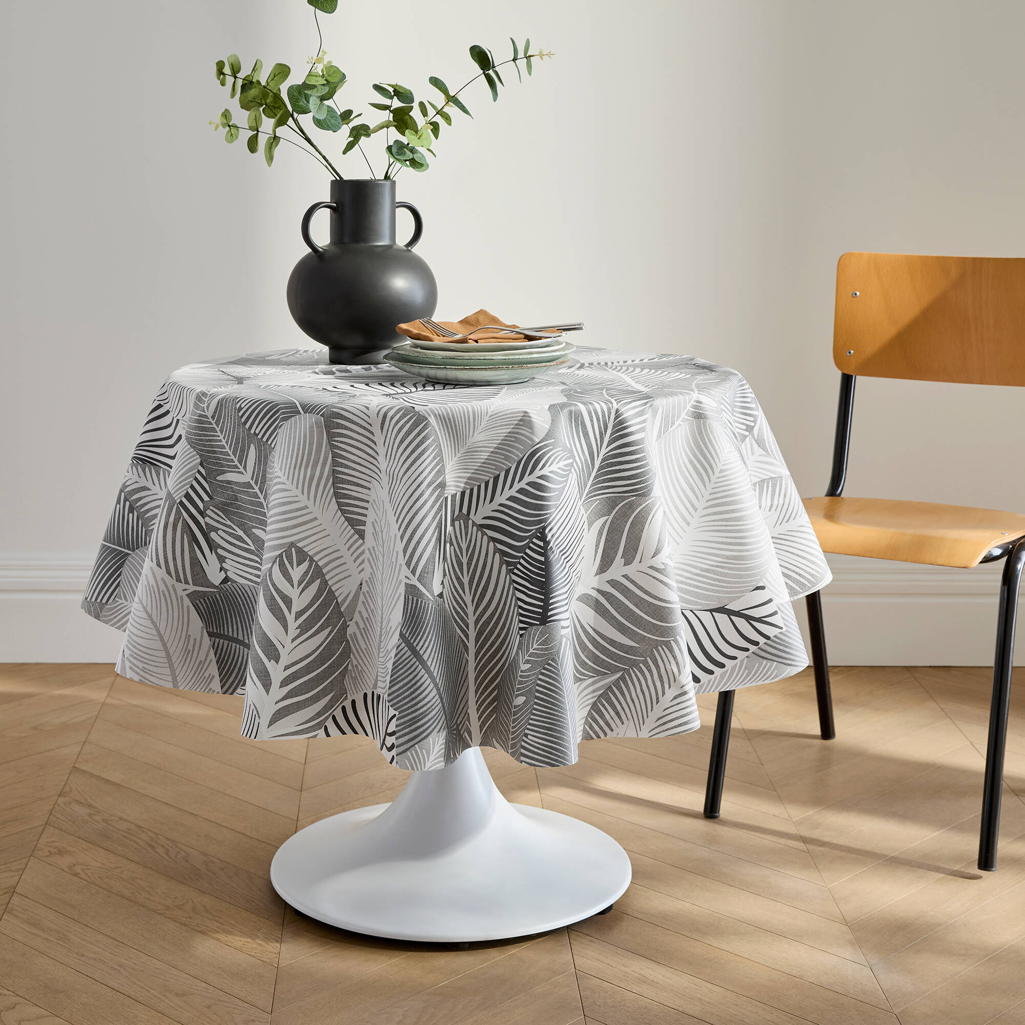 Nappe toile cirée imprimé grandes feuilles