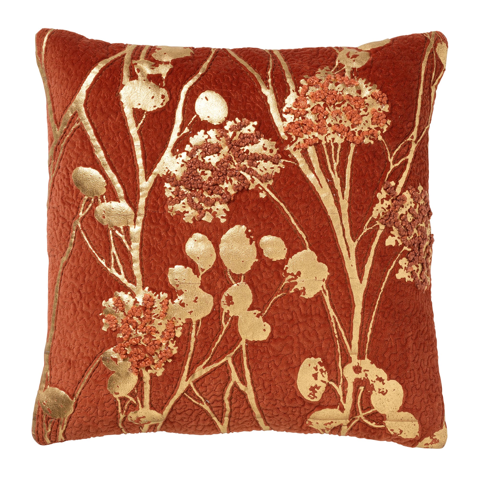 MABELLE | sierkussen 45x45 cm | Potters Clay | oranje | goud | Hoii | met duurzame kussenvulling