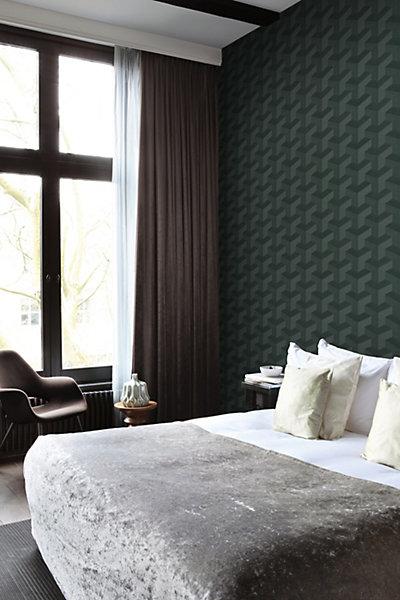 Origin Wallcoverings papier peint graphique 3D vert foncé 50 x 900 cm