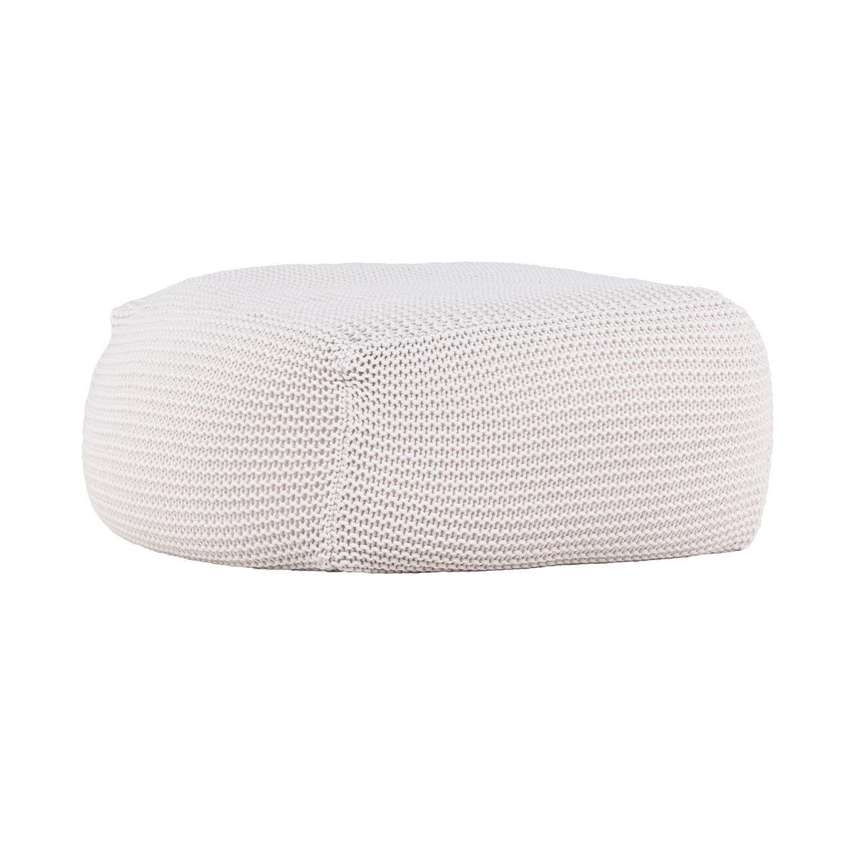 Nest living Lianne Gevlochten Ronde Poef Crème - Ø 60 cm